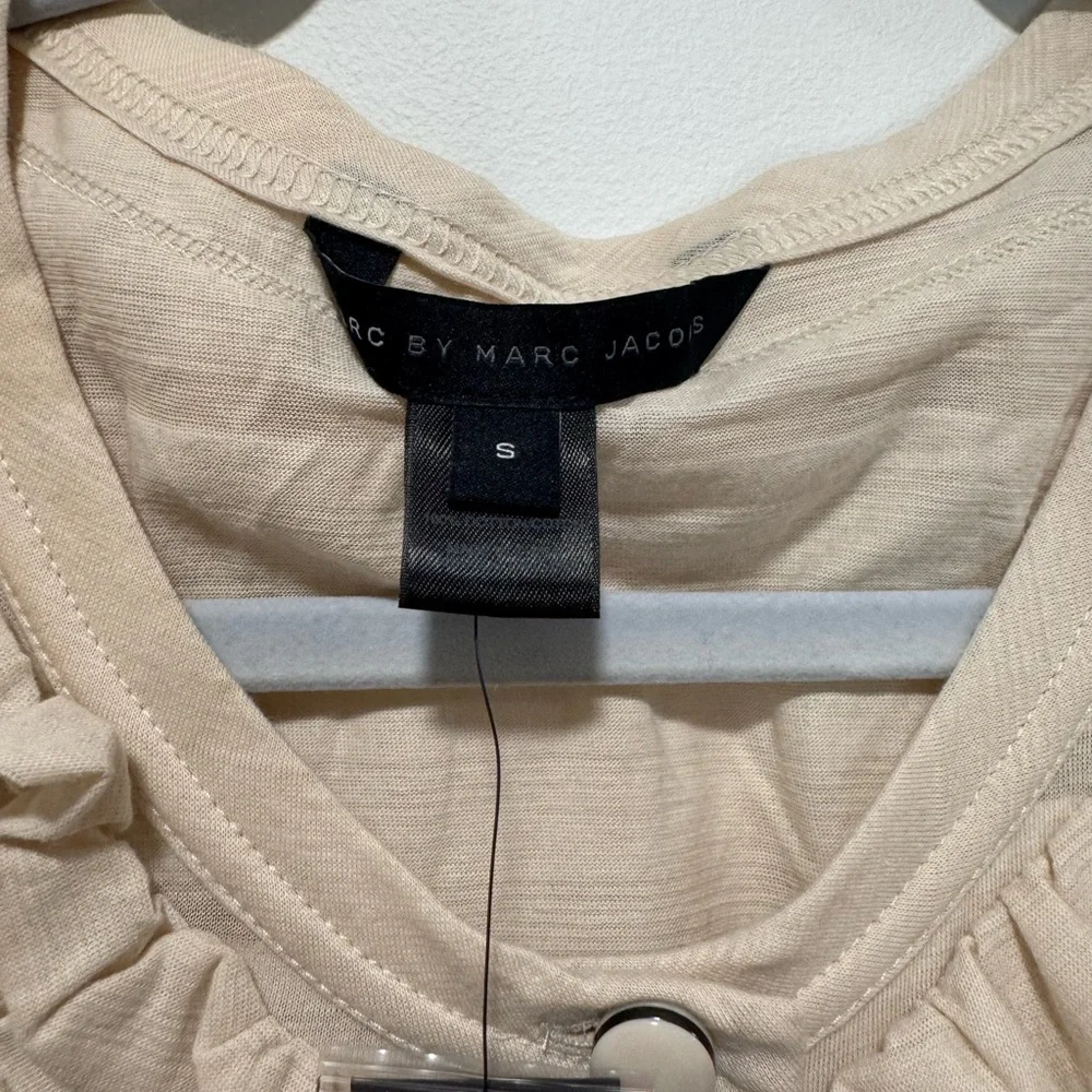 Marc Jacobs Cream Ruffled Tank Top - Picture 2 of 3